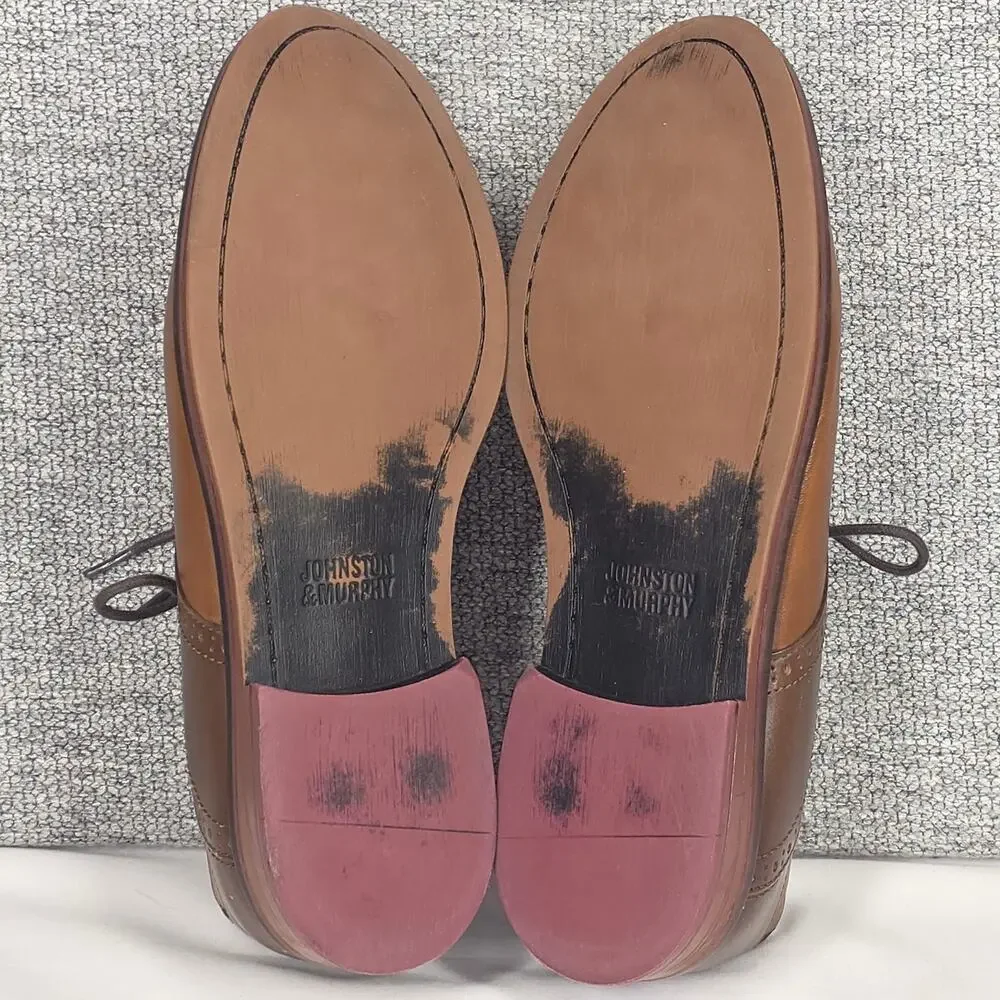 JOHNSTON & MURPHY CLASSIC BOY’S BROWN GENUINE LEATHER DRESS SHOES – SIZE 5M YTH